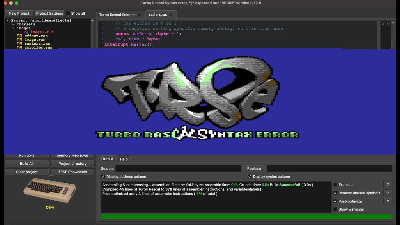 C64 Rasterbar Models Create a funky raster bar on the C64 using TRSE in less than 5 minutes ...