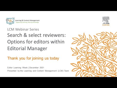 Search and Select Reviewers Webinar