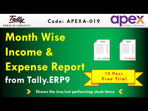 Monthly Income & Expenses Reports In Tally.ERP 9 | By Apex Tally Solutions. - video from Apex ActSoft Technologies