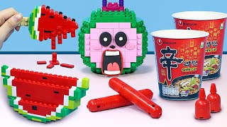 Lego MUKBANG | Convenience store RED Color Food  Stop Motion & ASMR Video