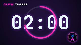 2 Minute Timer with Alarm 🔔 Cyberpunk Neon Countdown (3-2-1 Start)