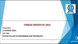 CS3391   THREAD GROUPS IN JAVA