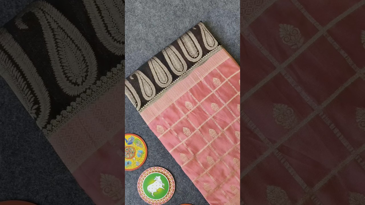 Pure Crepe Georgette 3 Ply Zari Hand Chaap Saree