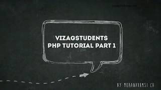 #PHP #XAMPP Basic Tutorials - Part 1 #VizagStudents
