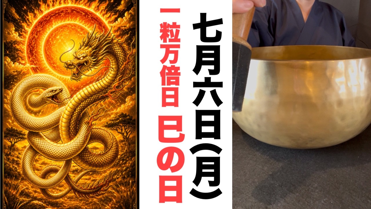 【運命の大激変】恐れを手放し他者を想う気高さが、運気の器を大きく広げる予兆です【2026年7月6日(月)一粒万倍日・巳の日の大大吉祈願】