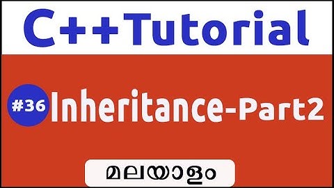 Multiple Inheritance In C++ -Malayalam#36