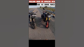 Pulsar N160 Vs Apache RTR 160 4v Drag Race #short #shorts #shortvideo #shortsvideo
