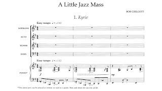 Score Bob Chilcott - A Little Jazz Mass 2004 for choir piano bass and drum kit