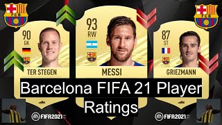 All Barcelona FIFA 21 Player Ratings