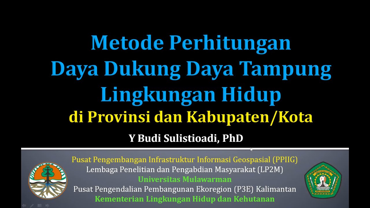 Kuliah SIG UNMUL: Tutorial Penyusunan Peta Indikatif DDDTLH berbasis Jasa Ekosistem
