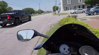 She almost killed me on my Suzuki GSX R 750   Look out for riders!