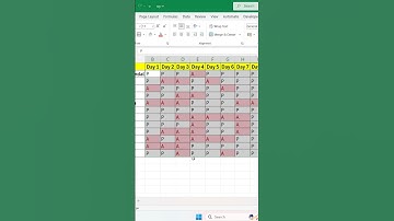 highlight absent in excel, conditional format in excel￼ #attendance #ConditionalFormatting #Excel