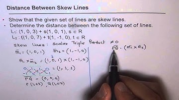 VECTORS TEST: Find Distance Between Skew Lines by finding Normal and Projection - EDEXCEL - GCSE