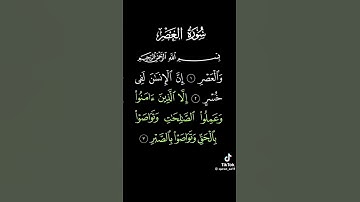 القرآن الكريم 💖 سورة العصر #لايك #جنة #راحة_نفسية #فلسطين
