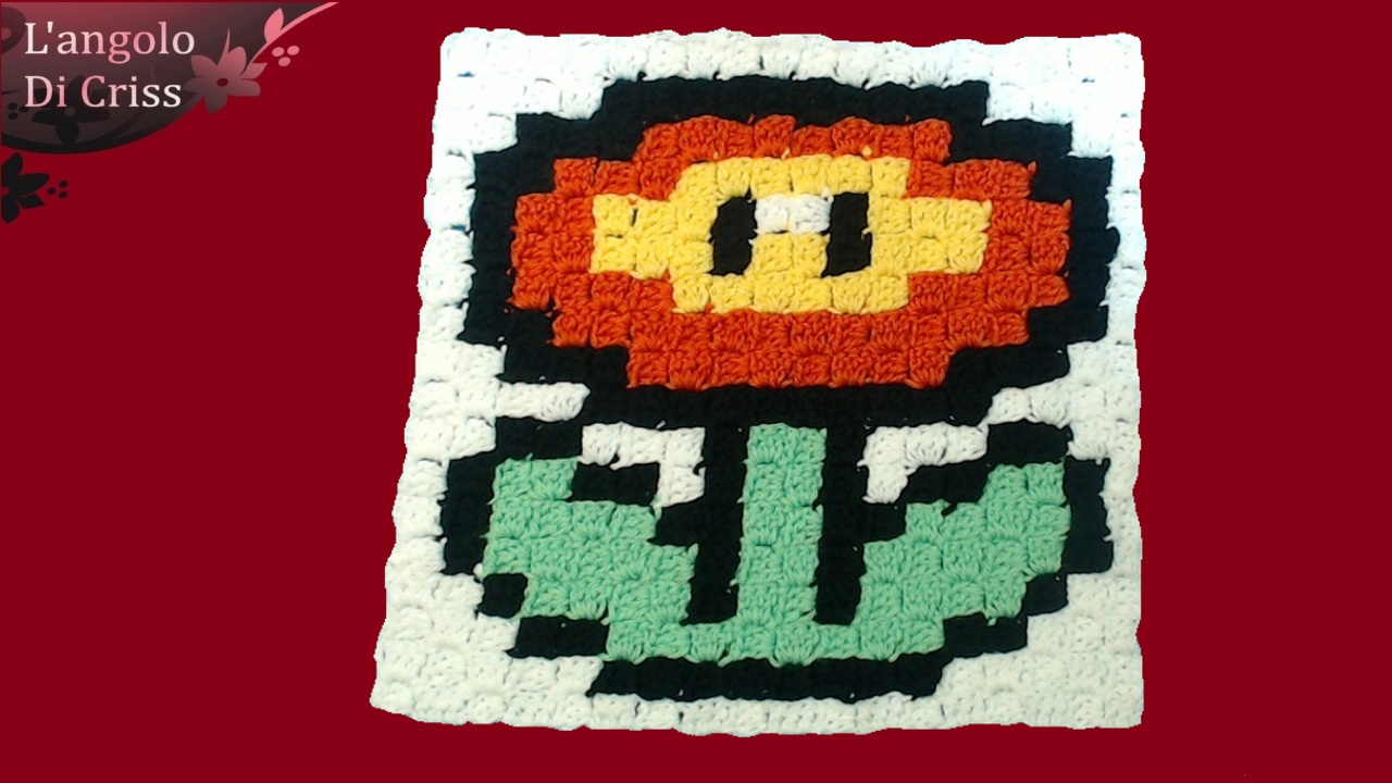 Tecnica corner to corner C2C all'uncinetto - la piastrella fiorita - tutorial