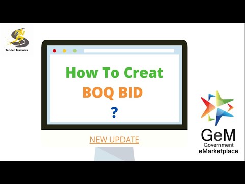 How to create BOQ Bid on GeM..?