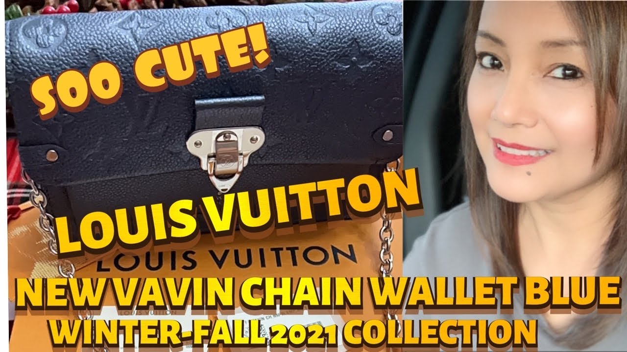 Louis Vuitton Navy Nacre Monogram Empreinte Vavin Chain Wallet