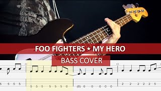 Video thumbnail of "Foo Fighters - My Hero / bass cover / playalong with TAB"