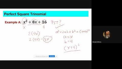 LESSON 4:  FACTORING PERFECT SQUARE TRINOMIAL