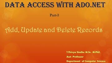 ADO.Net Part-3 How to add,delete and update records in an access database with VB.Net