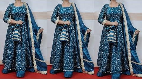 Trendy Fendy Silk 16 Panel Long Anarkali Dress/Frock Cutting & Stitching/Partywear Double Layer Gown