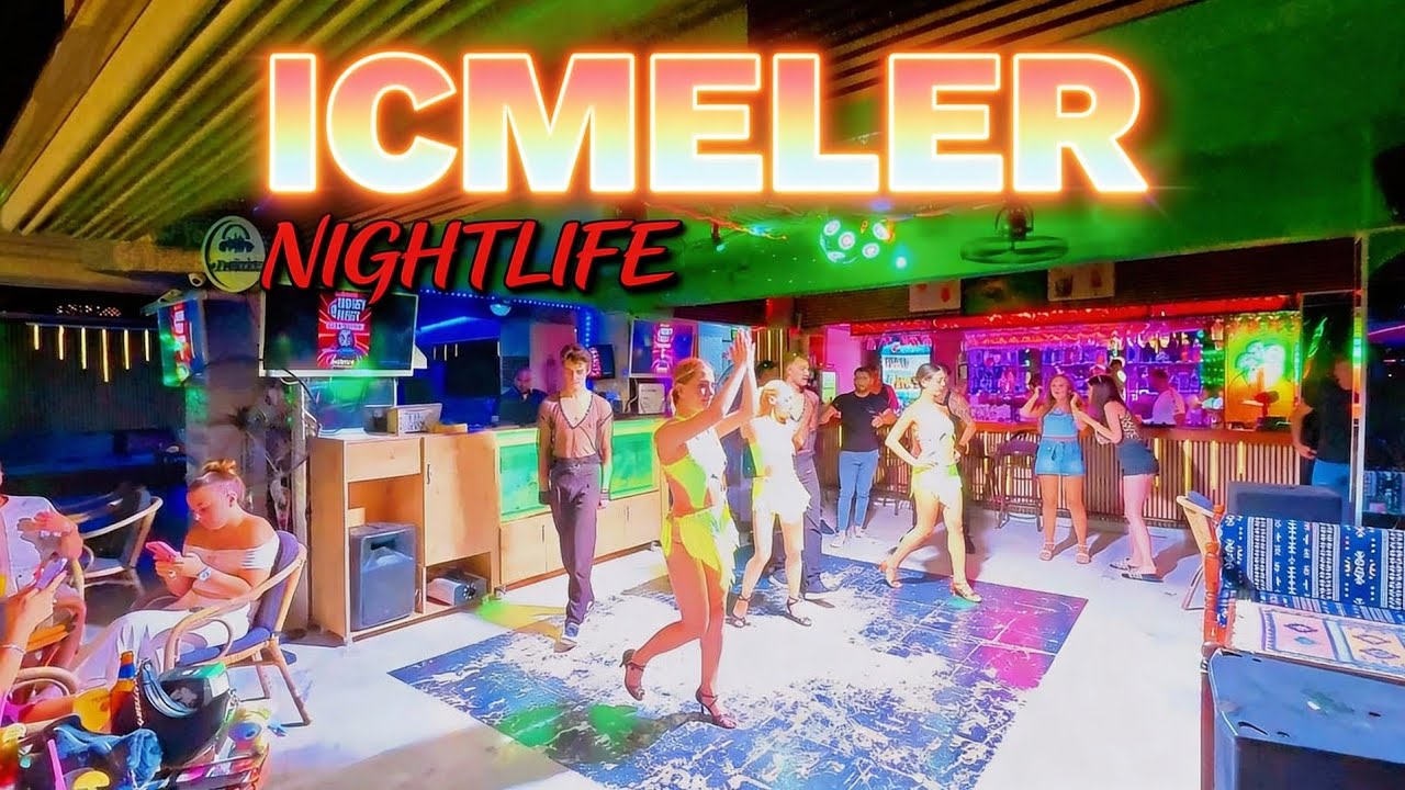 Içmeler Türkiye Nightlife Walk | Streets After Dark + Drinks at Scotia Bar! Turkey Summer 2025