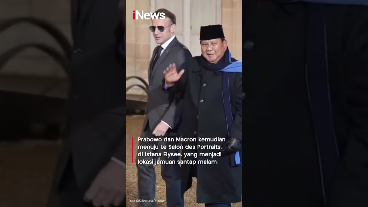 Momen Presiden Prancis Macron Sambut Hangat hingga Peluk Prabowo di Istana Élysée