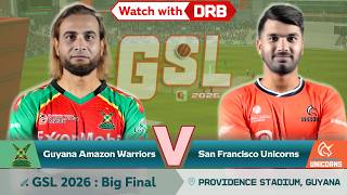 Guyana Amazon Warriors vs San Francisco Unicorns | watch with DRB