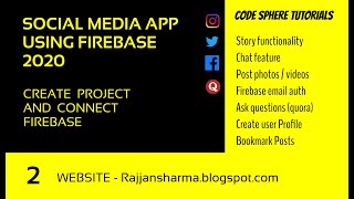 Social media app firebase android 2020 | Creating Project