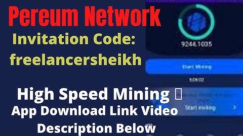 Pereum Network | Pereum Coin Network || Invitation Code:  freelancersheikh || #pereum #pereumnetwork