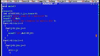 C Programe to find trace of a matrix