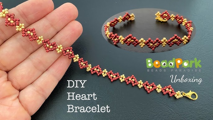 💖Heart bracelet/Lovely hearts bracelet/How to make beaded bracelet/Handmade  jewelry/Diy Beading 