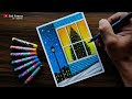 Christmas drawing with oil pastels  step by step