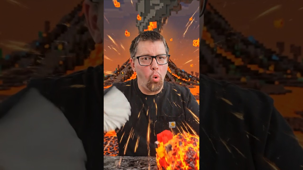 Volcano level spicy lava chicken 🐔 🔥 #minecraft #lavachicken #therealmukbangfoods #mukbang #volcano — Kristufer YouTube video