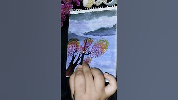 Easy way to tree painting | #shorts #youtubeshorts #trending #art #tree