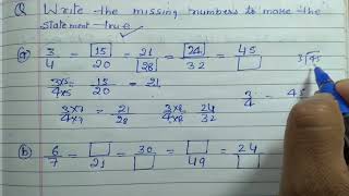 Write the missing numbers to make the statement true
