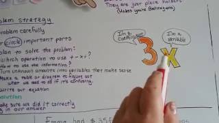Intro Algebra Word Problems #3 - Solve Word problems with one variable or unknown