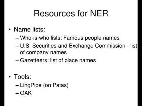 named entity recognition