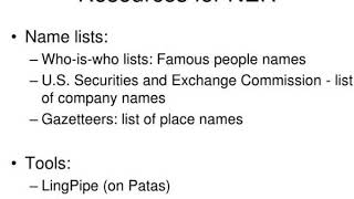named entity recognition