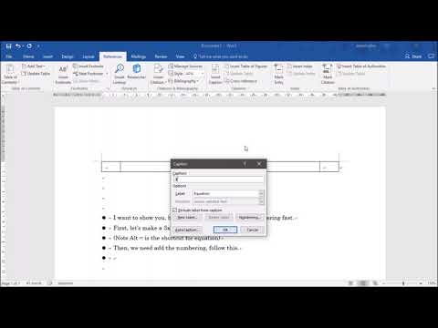 A fast way to write equation with number in Microsoft Word.