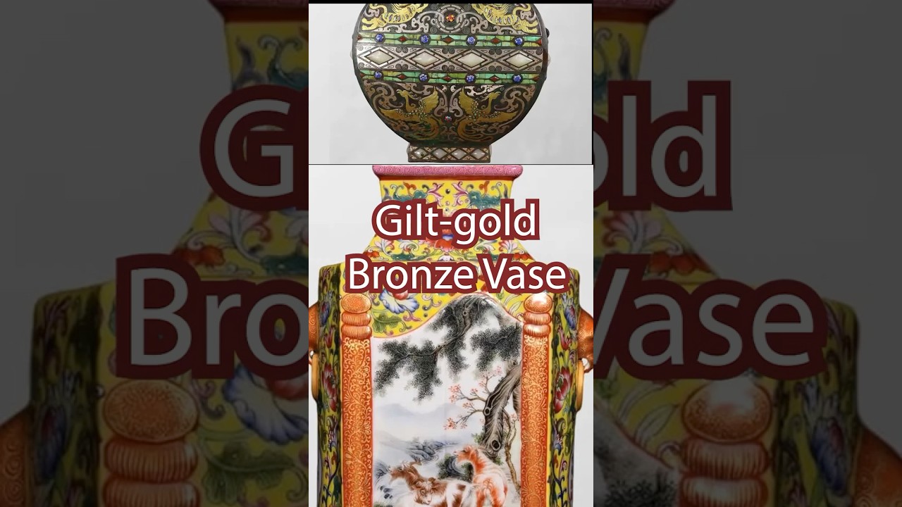 Gilt Gold Bronze Vase. Quanronggallery.com 