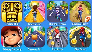 Temple Run,Kooply Run,Runner Heroes,Endless Run 2,Subway Surf City,Running Pet,Bus Rush,Bike Blast screenshot 1