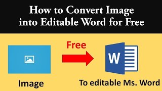 How To Convert Image To MS Word File |  Shortcut Key Trick | Urdu / Hindi Tutorial