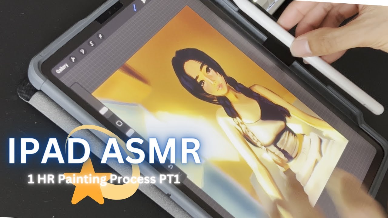 IPAD ASMR | 1 Hour Full Painting Process | Valkyrae Painting Part 1 ...