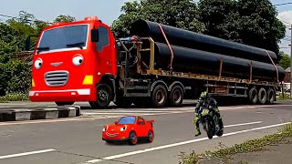 Wow Ada Truk Kontainer Besar, Truk Tangki Pertamina Dan Truk Molen Mirip Tayo Dan Teman Temannya