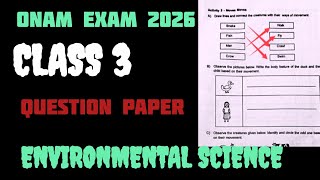 Class 3 EVS Onam Exam question paper 2026 | std 3 onam exam