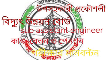 উপসহকারী প্রকৌশলী। বিদ্যুৎ উন্নয়ন বোর্ড। sub assistant engineer।PDB। বেতন।ভাতা। কাজ।মানবন্টন।