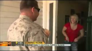 Marine Surprises Wife and Kids