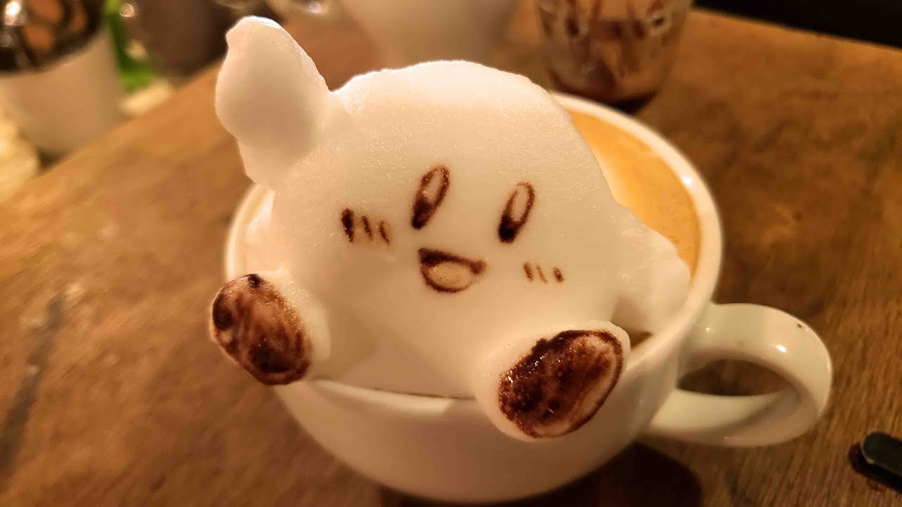 カービィ／3Dラテアート ”Kirby” Latteart - YouTube