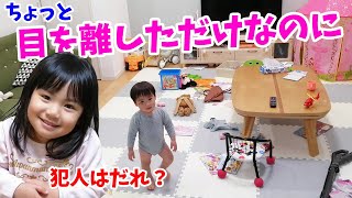 【たった3分で】部屋がめちゃくちゃ！子供たちだけでお片付け出来るかな？